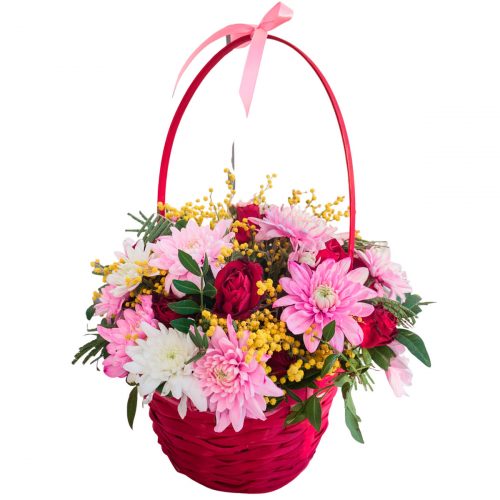 Корзина с цветами «Рассветная нежность»