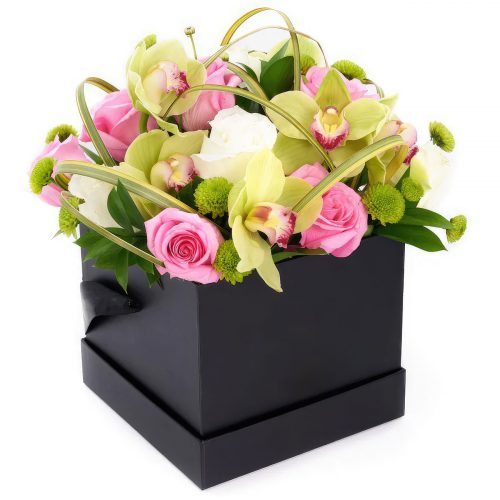Цветы в шляпной коробке «Эйфория»