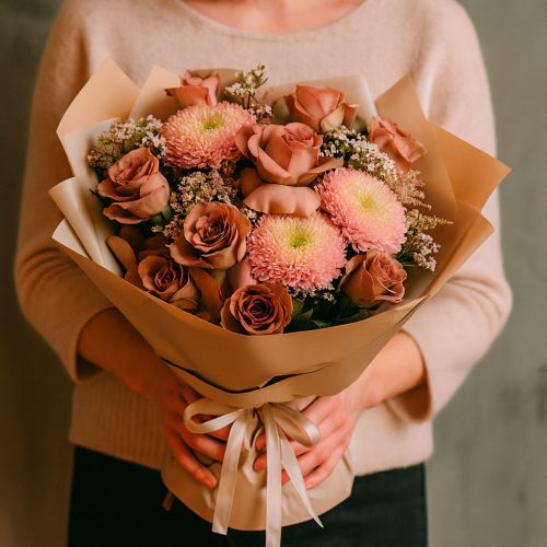 Букет цветов «Персиковая мечта»