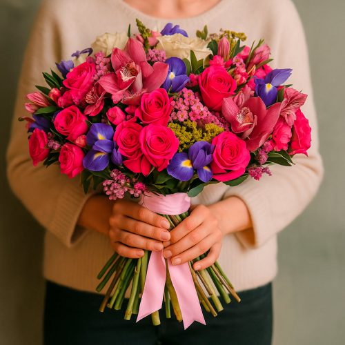 Цветочный букет «Розовый вальс»